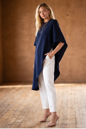 D1776-SD<br/>Liliana Solid Tunic Asymmetric Top